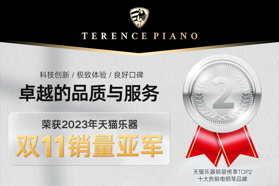 恭喜TERENCE榮獲2023年天貓樂器雙11銷量亞軍！