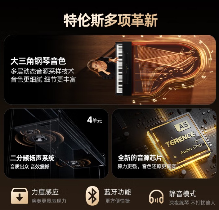 鋼琴革命者的選擇｜特倫斯數(shù)碼鋼琴E55重新定義智能樂器標準